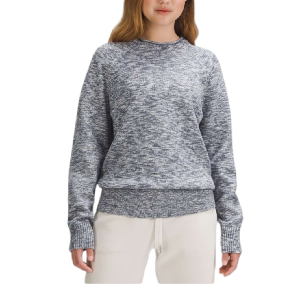 Lululemon Boxy Cotton-Blend Sweater in Night Sea / True Navy / Black / Iron Blue